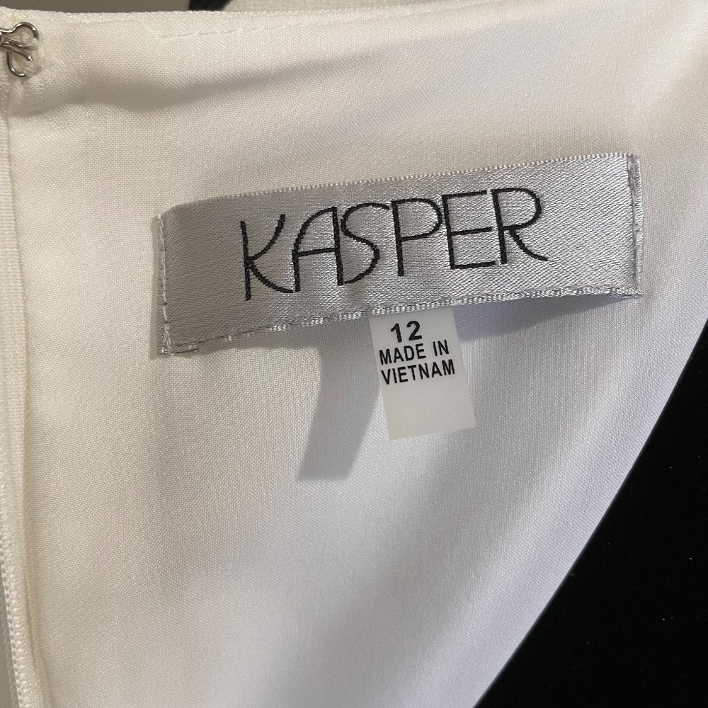 Kasper Women's Sleeveless Sheath Dress Career Formal sz 12 White NWOT - Picture 2 of 6